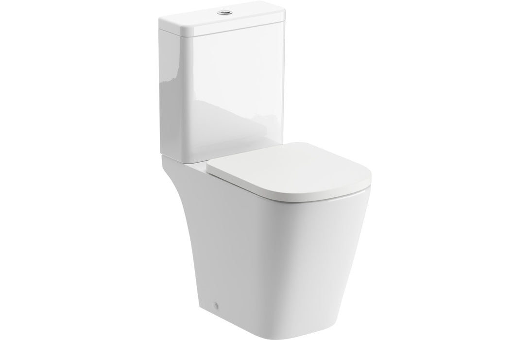 Ferndale Rimless Close Coupled Part Shrouded Comfort Height WC & Soft Close Seat