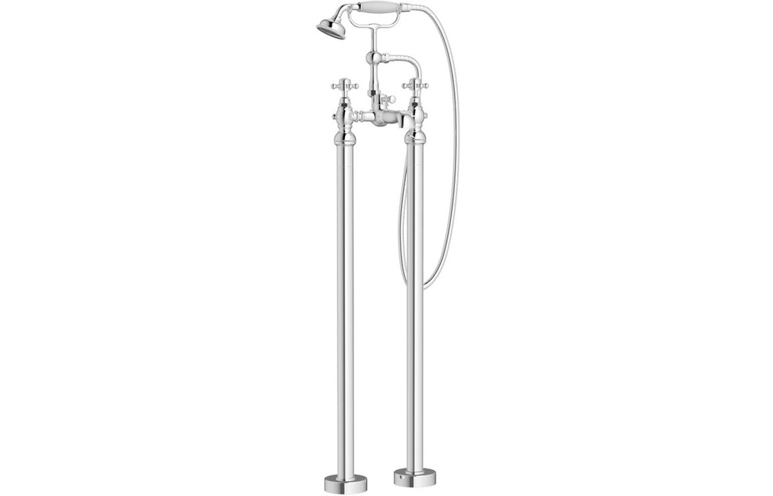 Raymond Floor Standing Bath/Shower Mixer & Shower Kit - Chrome
