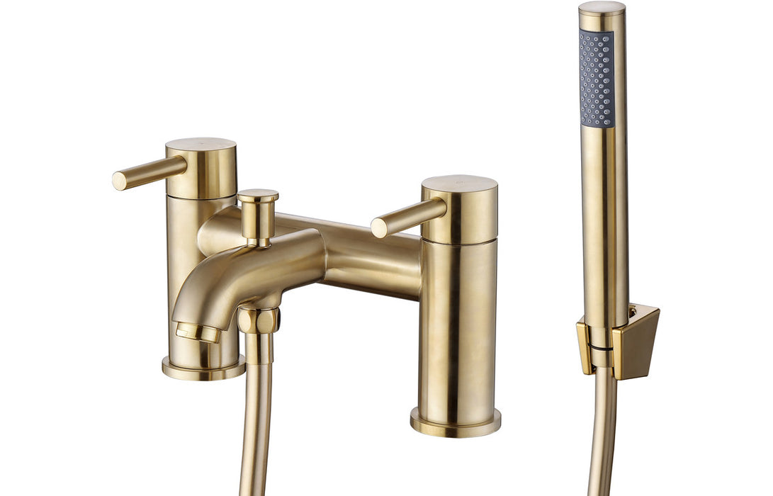 Charlie Bath/Shower Mixer & Bracket - Brushed Brass