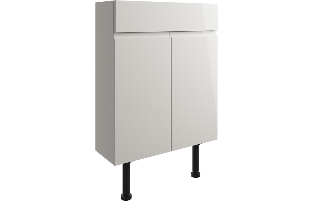 Piemonte 600mm Slim Basin Unit - Pearl Grey Gloss