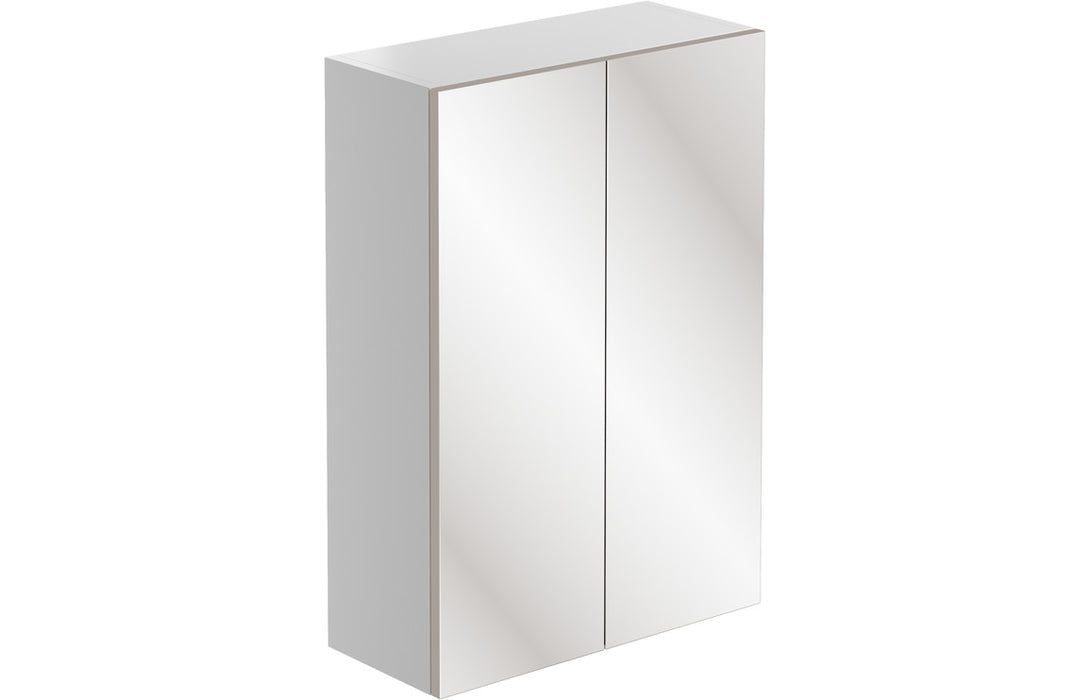 Piemonte 500mm Mirrored Wall Unit - White Gloss