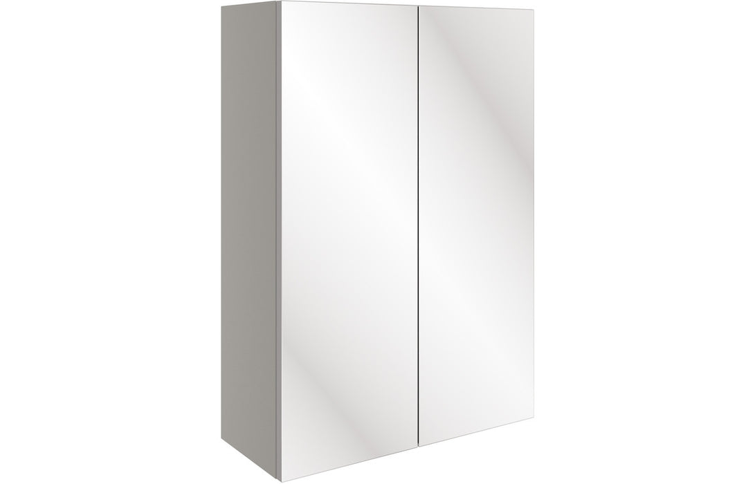Piemonte 500mm Mirrored Wall Unit - Pearl Grey Gloss
