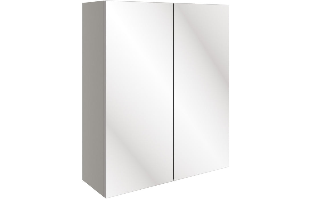 Piemonte 600mm Mirrored Wall Unit - Pearl Grey Gloss