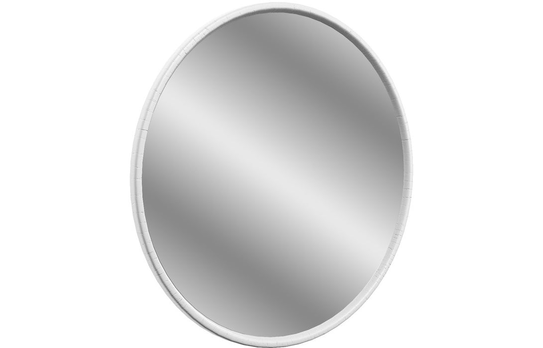 Lazio 550x550mm Round Mirror - Satin White Ash