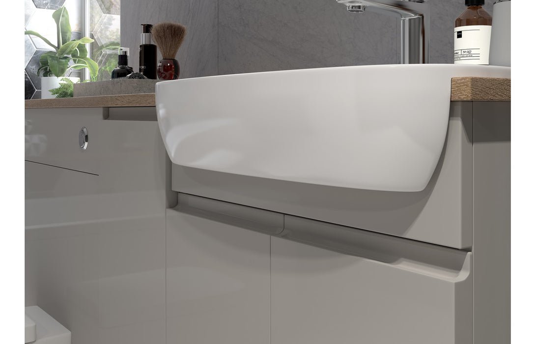 Piemonte 900x330mm Base End Panel - Pearl Grey Gloss