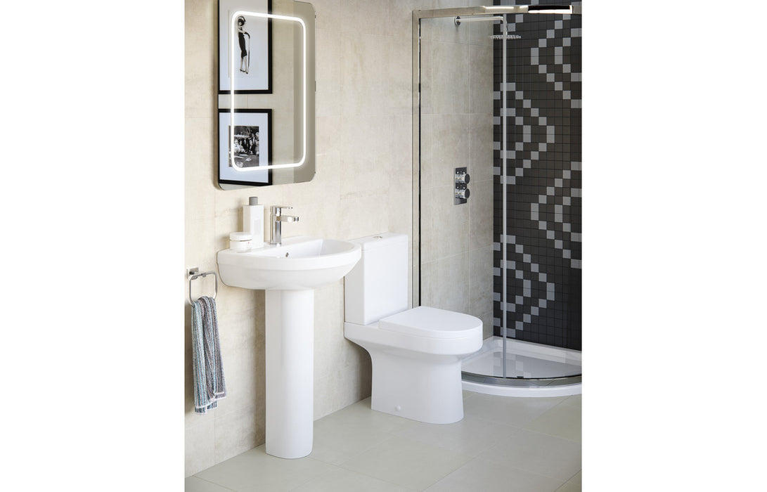 Buckley Close Coupled Open Back Comfort Height WC & Soft Close Seat