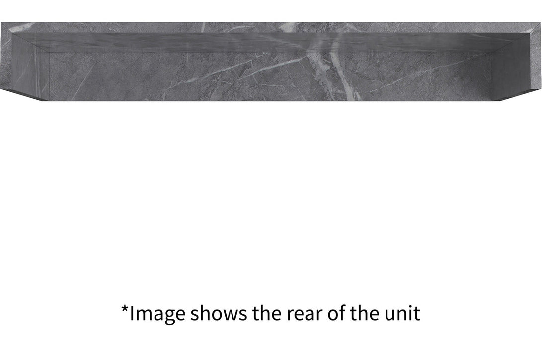 Liguria 600mm Wall Hung Basin Shelf - Grey Marble