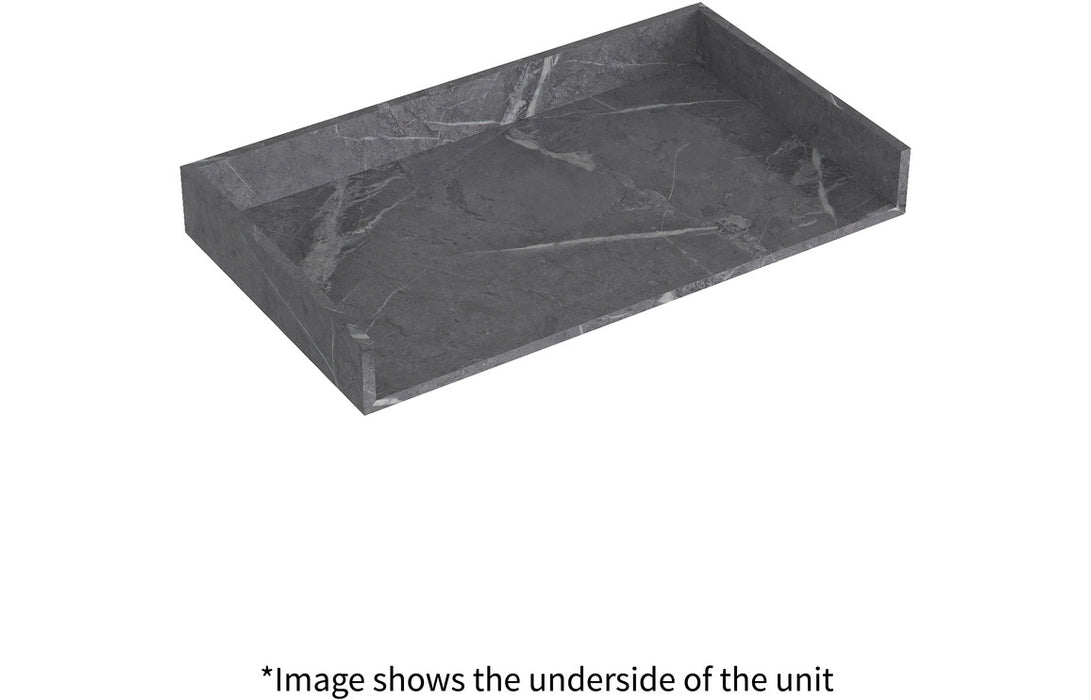 Liguria 600mm Wall Hung Basin Shelf - Grey Marble