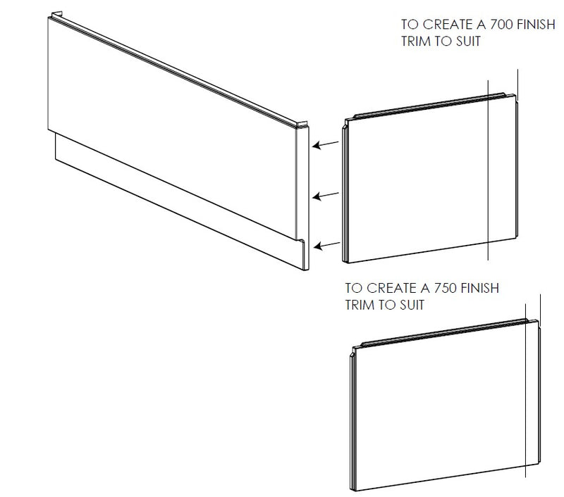 700mm End Bath Panel