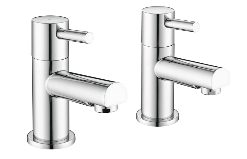 Drift Tap Pair for 2 Tap Hole Basin w/ Pop Up Waste - Chrome