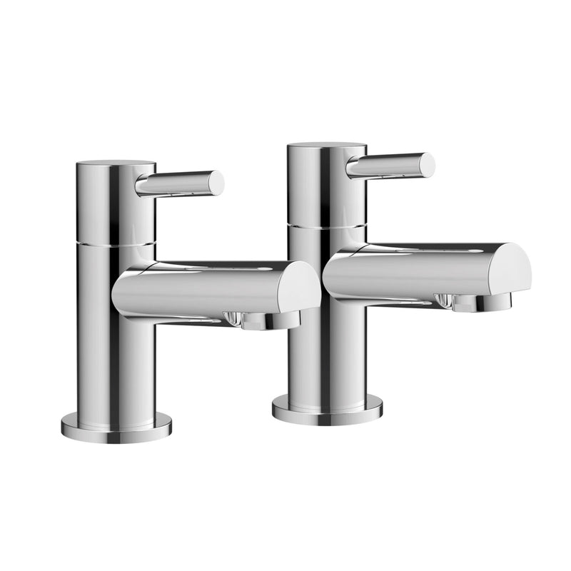 Drift Tap Pair for 2 Tap Hole Basin w/ Pop Up Waste - Chrome