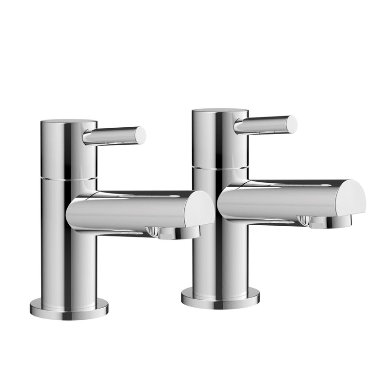 Drift Bath Pillar Taps w/ 2 Tap Holes - Chrome