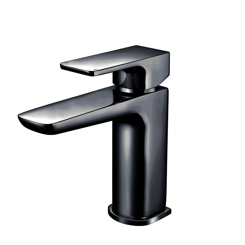 Pebble Electroplated Mono Basin Mixer w/ Pop Up Waste - Black