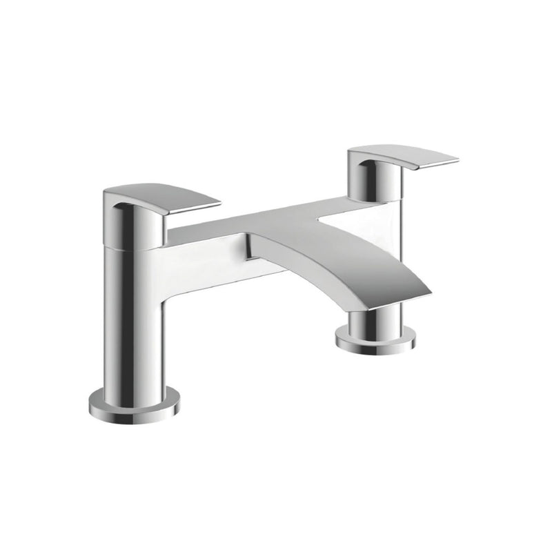 Cape One Spout Bath Filler w/ 2 Tap Holes - Chrome