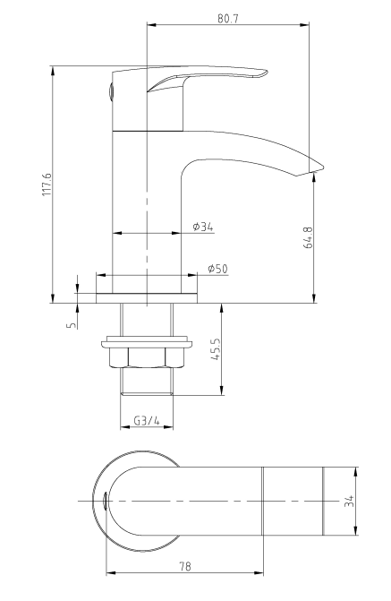 Cape Bath Pillar Taps w/ 2 Tap Holes Chrome - PBBR046