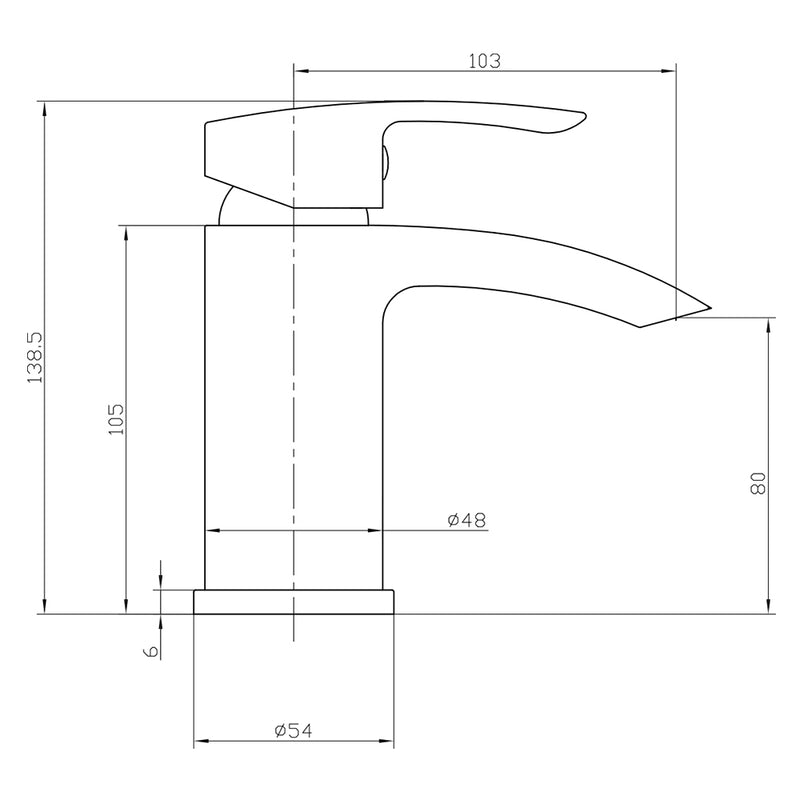 Cape Electroplated Mono Basin Mixer w/ Pop Up Waste - Black