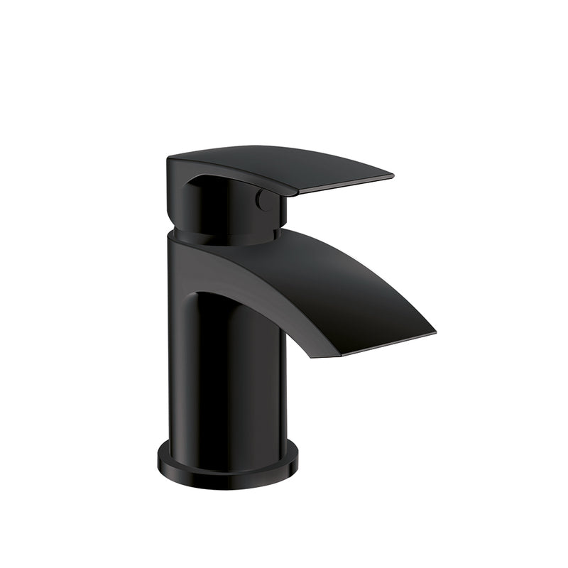 Cape Electroplated Mini Mono Basin Mixer w/ Pop Up Waste - Black