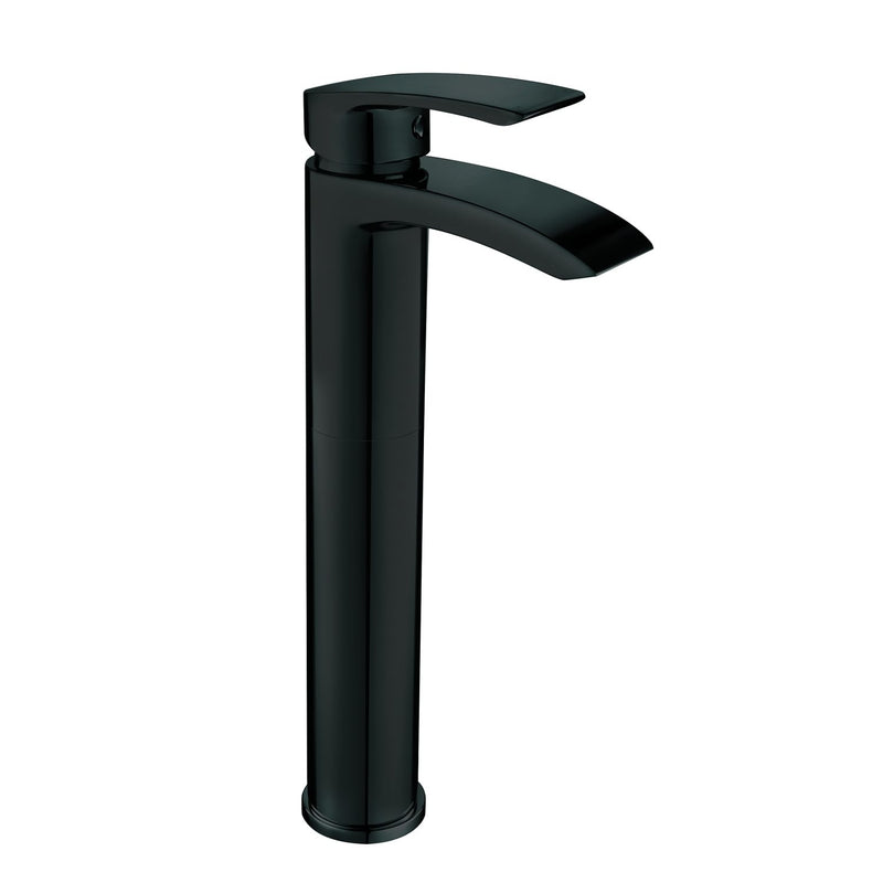 Cape Electroplated Tall Mono Basin Mixer w/ Pop Up Waste - Black