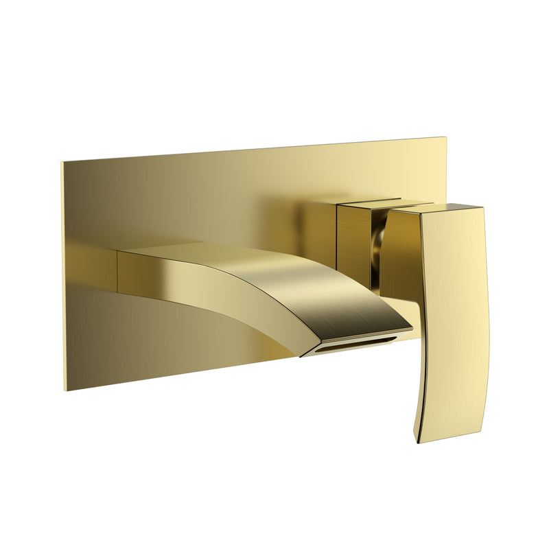 Cape PVD Coated Wall Mounted Bath Filler - Brushed Brass