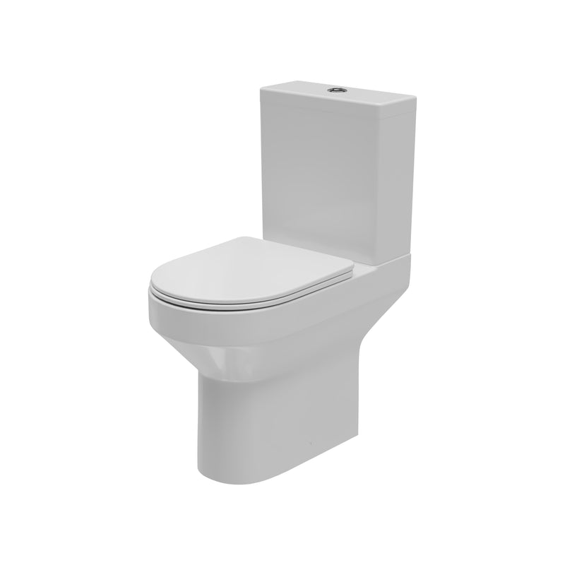 Dune Round 460mm x 645mm x 360mm Comfort Height Close Coupled Open Back WC Pan - White