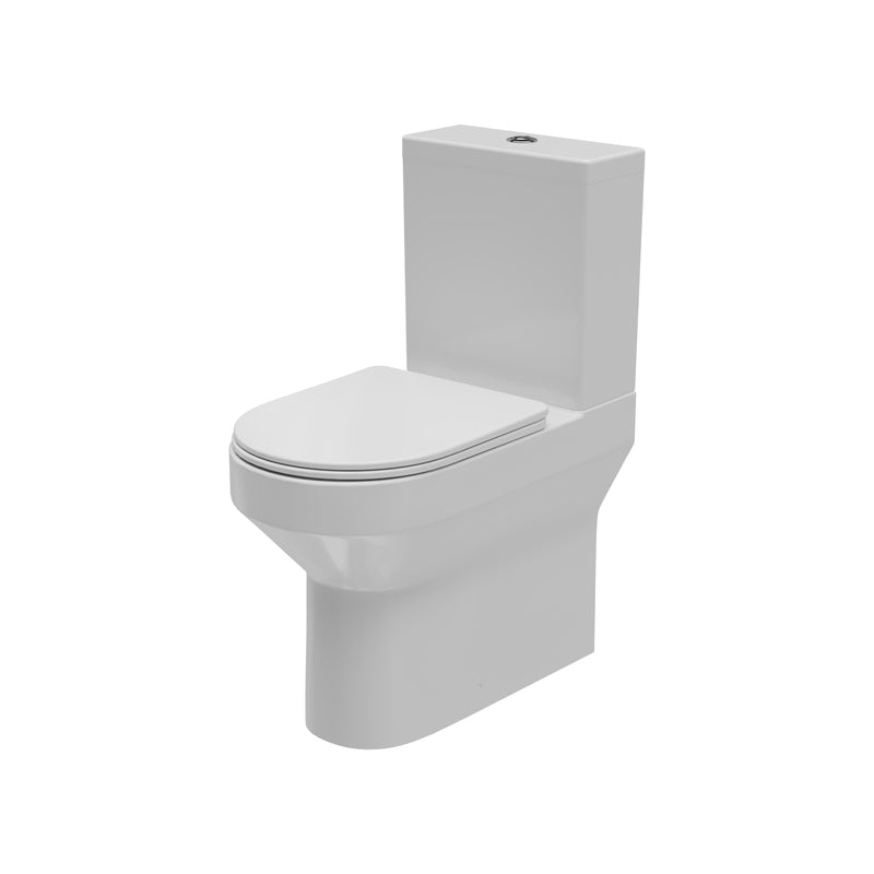 Dune Round 420mm x 645mm x 370mm Rimless Close Coupled Closed Back WC Pan - White
