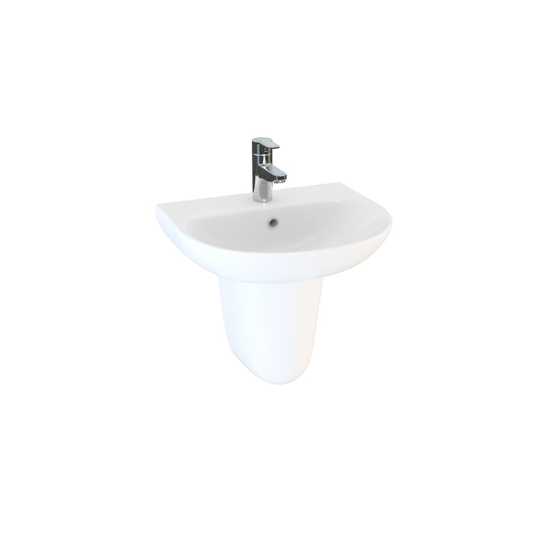 Bay 450mm x 385mm 1 Tap Hole Basin - White