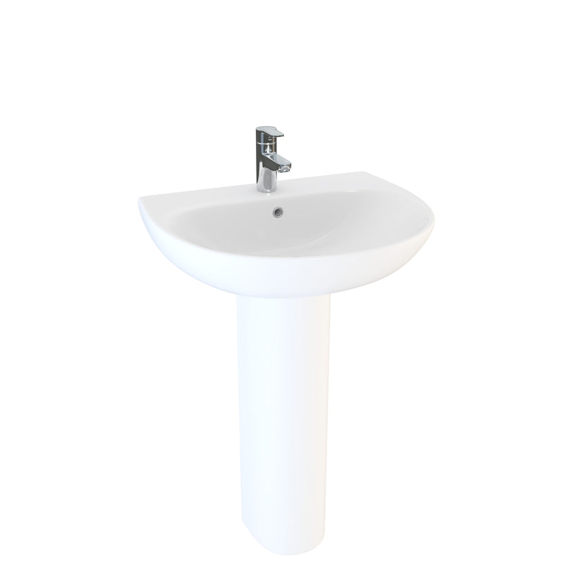 Bay 550mm x 460mm Round 1 Tap Hole Basin - White