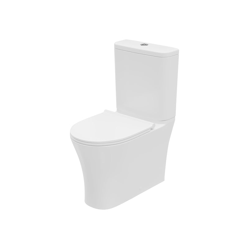 Bay 450mm x 600 x 360mm Rimless Closed Back Comfort Height Close Coupled Pan - White