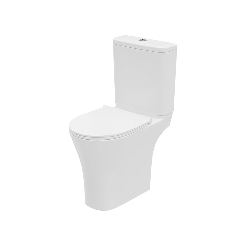 Bay Rimless Comfort Height Close Coupled Open Back WC Pan - White