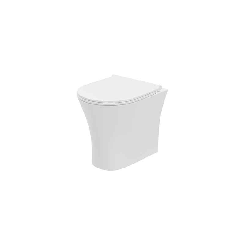 Bay Rimless 400mm x 465mm x 350mm Back To Wall WC Pan - White