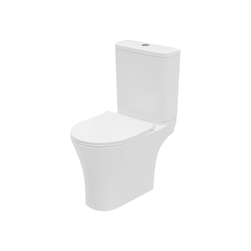 Bay Rimless 400mm x 600mm x 355mm Close Coupled Open Back WC Pan - White
