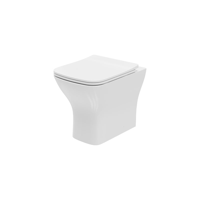 Quay Square 400mm x 500mm x 360mm Back To Wall WC Pan - White
