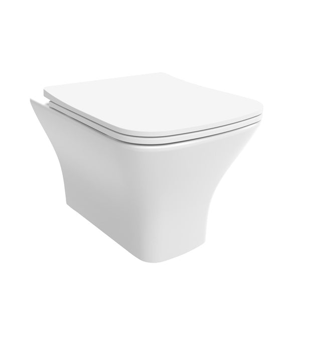 Quay Square 315mm x 500mm x 360mm Wall Hung WC Pan - White