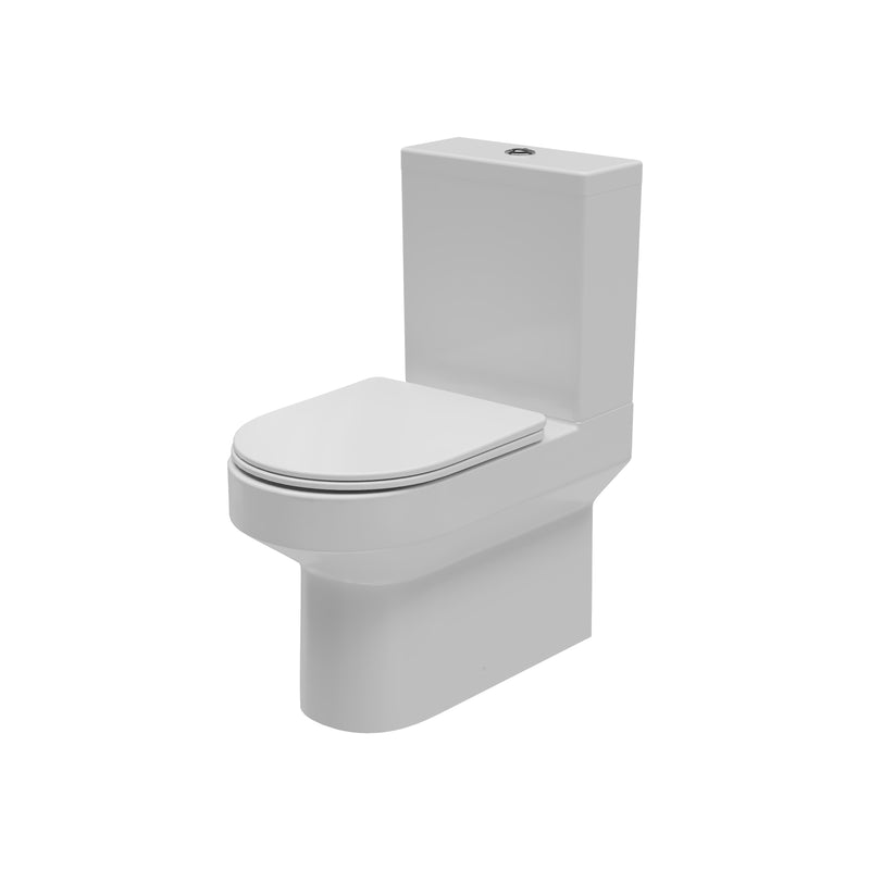 Bay Round Rimless Comfort Height Close Coupled Closed Back WC Pan - White