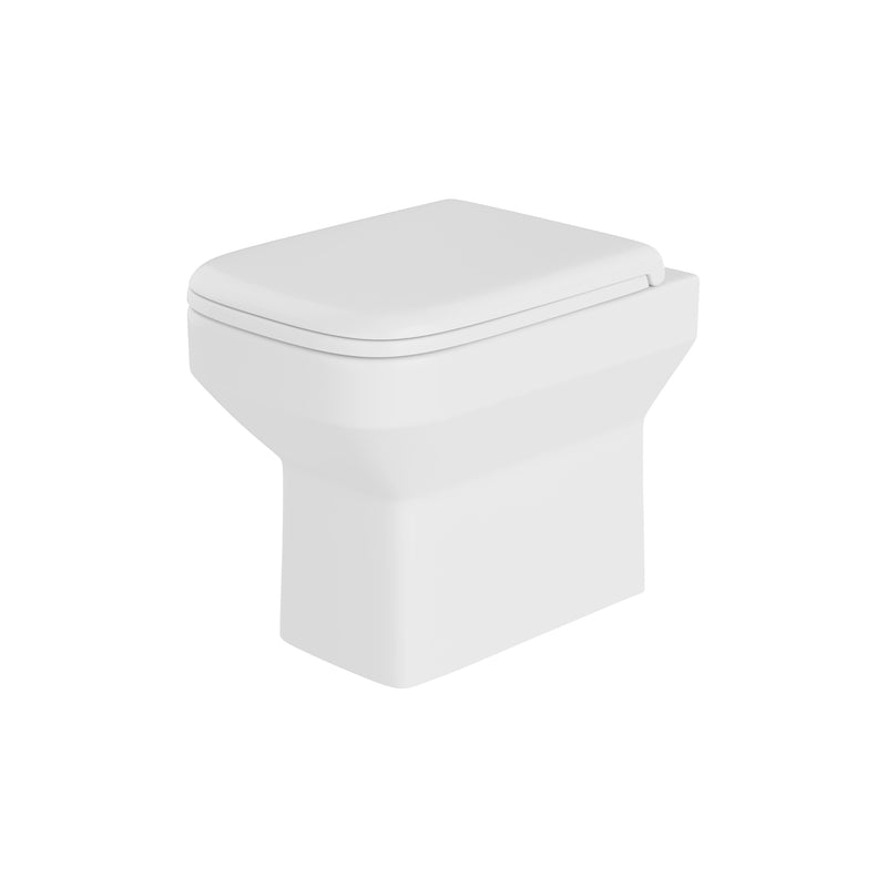 Quay 400mm x 500mm x 340mm Back To Wall Rimless WC Pan - White