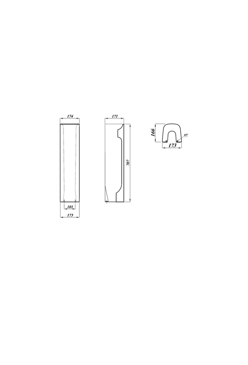Quay 700mm x 170mm x 170mm  Square Pedestal