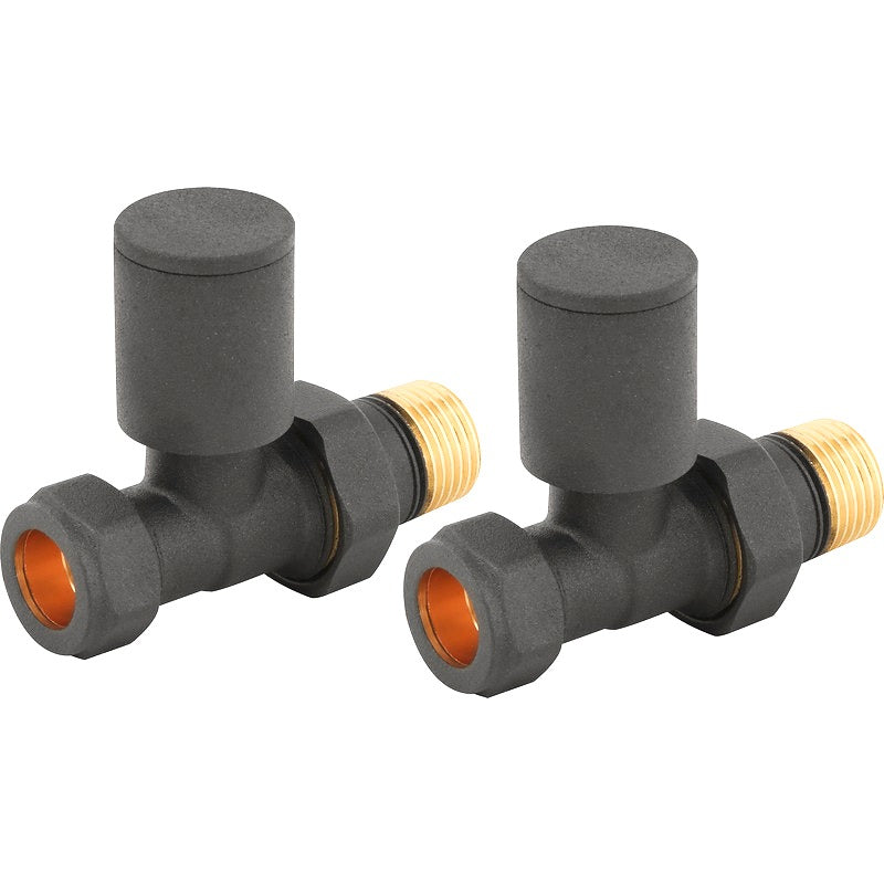 Non-Thermostatic Straight Radiator Valve - Anthracite