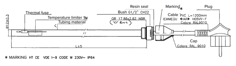 150W Heating Element - Chrome
