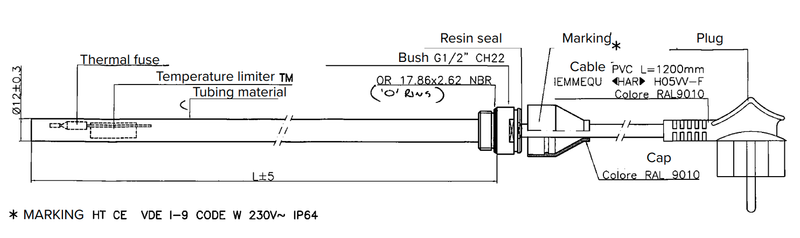 300W Heating Element - Chrome