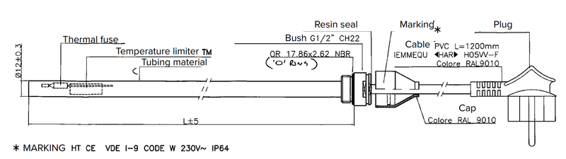 600W Heating Element - Chrome