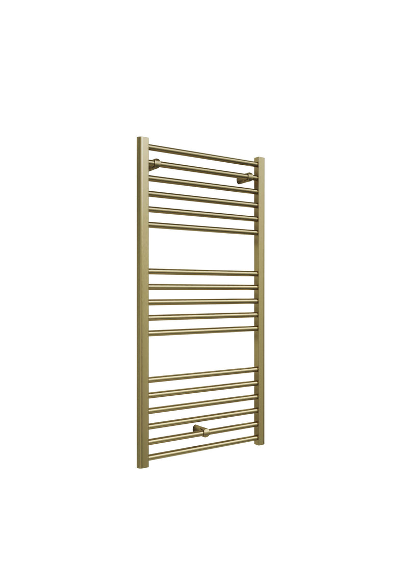 Kelvin Straight 1200 x 600mm Towel Warmer - Brass