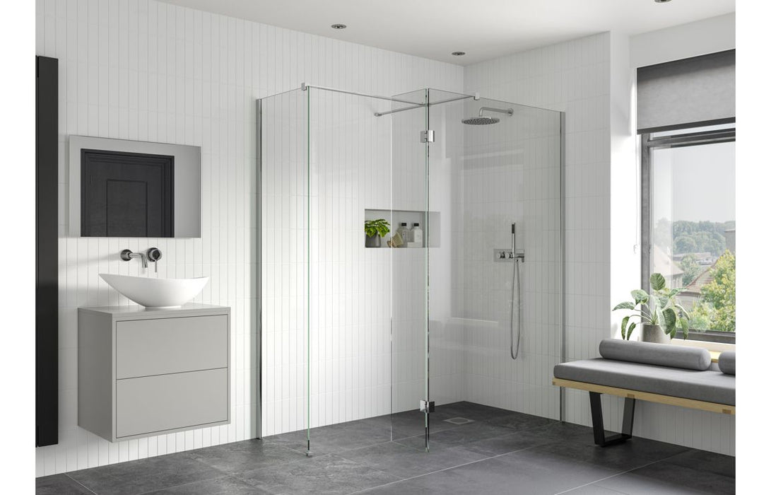 Perth 500mm Wetroom Panel & Side Panel - Chrome