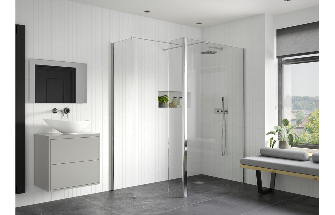 Perth Optional 330mm Rotatable Wetroom Panel (Retrofit) - Chrome