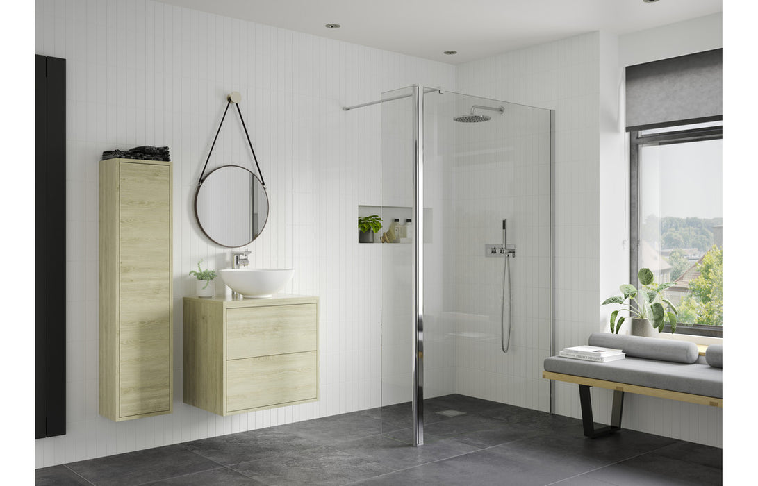 Perth 1000mm Wetroom Panel, Support Bar & 300mm Rotatable Panel - Chrome