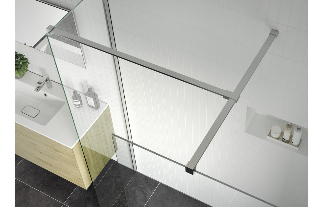 Perth 1100mm Wetroom Panel & Support Bar - Chrome