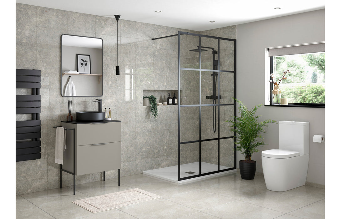 Marche 610mm Wall Hung 2 Drawer Basin Unit & Basin - Matt Latte