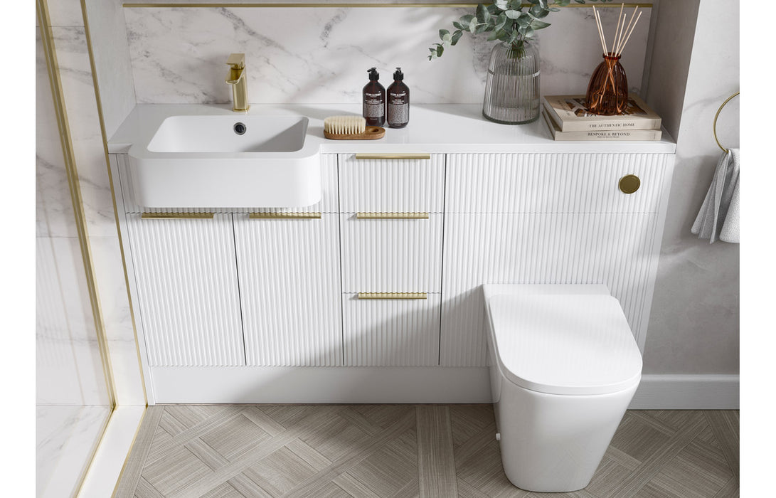 Molise 1242mm Basin & WC Unit Pack (LH) - Matt White