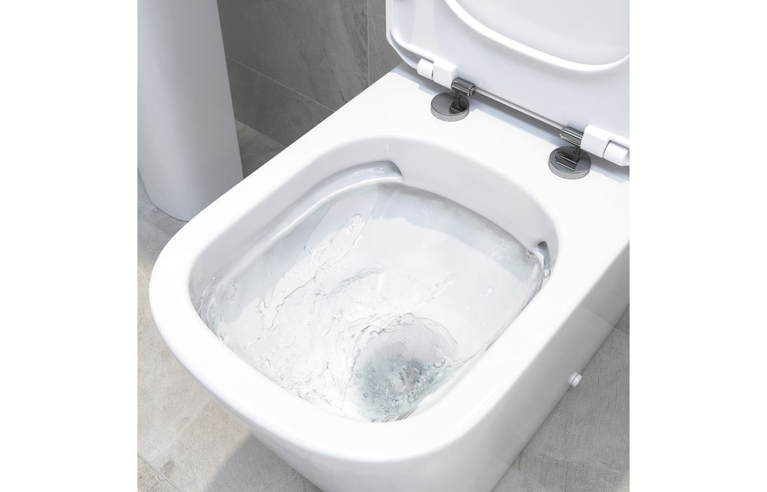 Ferndale Rimless Close Coupled Fully Shrouded Short Projection WC & Soft Close Seat