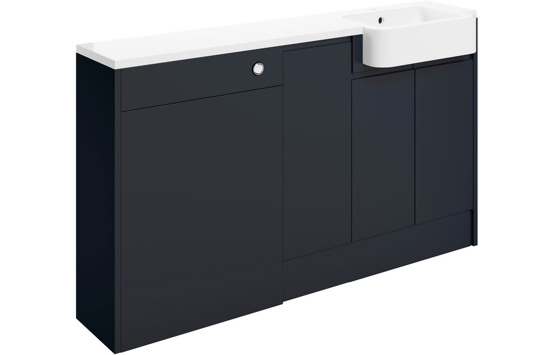 Piemonte 1542mm Basin, WC & 1 Door Unit Pack (LH) - Matt Indigo Blue