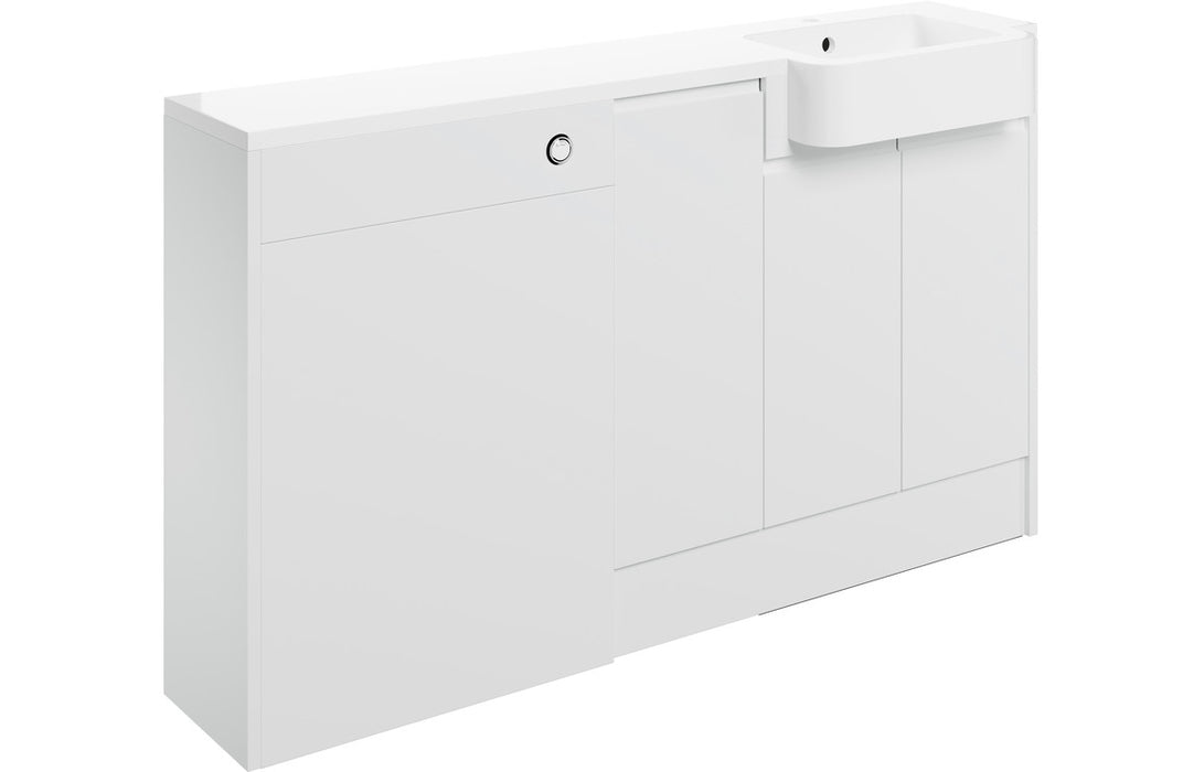 Piemonte 1542mm Basin, WC & 1 Door Unit Pack (LH) - White Gloss